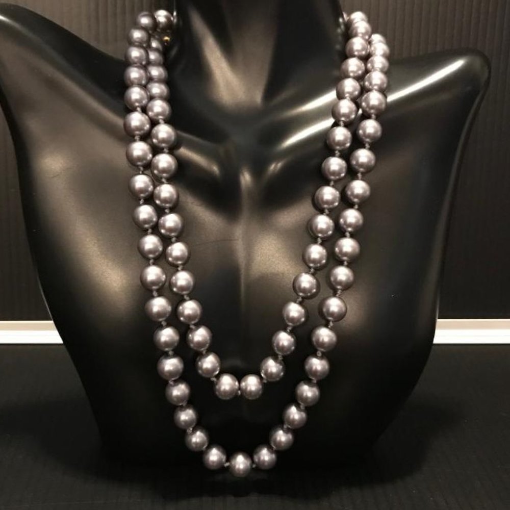Premier Designs Faux Gray Pearl Necklace - Picture 4 of 7